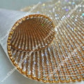 3mm crystal gold metal base hot fix rhinestone mesh